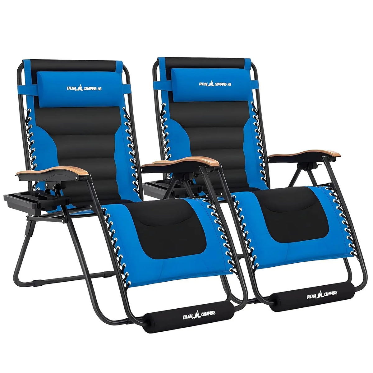 Oversized Zero Gravity Chair Outdoor, Anti Gravity Patio Padding Chairs Folding Adjustable with Cup Holder, Foot Pad & Padded He