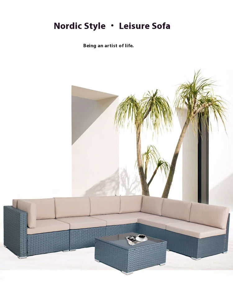 Wholesale Outdoor High Quality Sofa Rattan Sofa Garden Dining Sofa Outdoor Patio Furniture