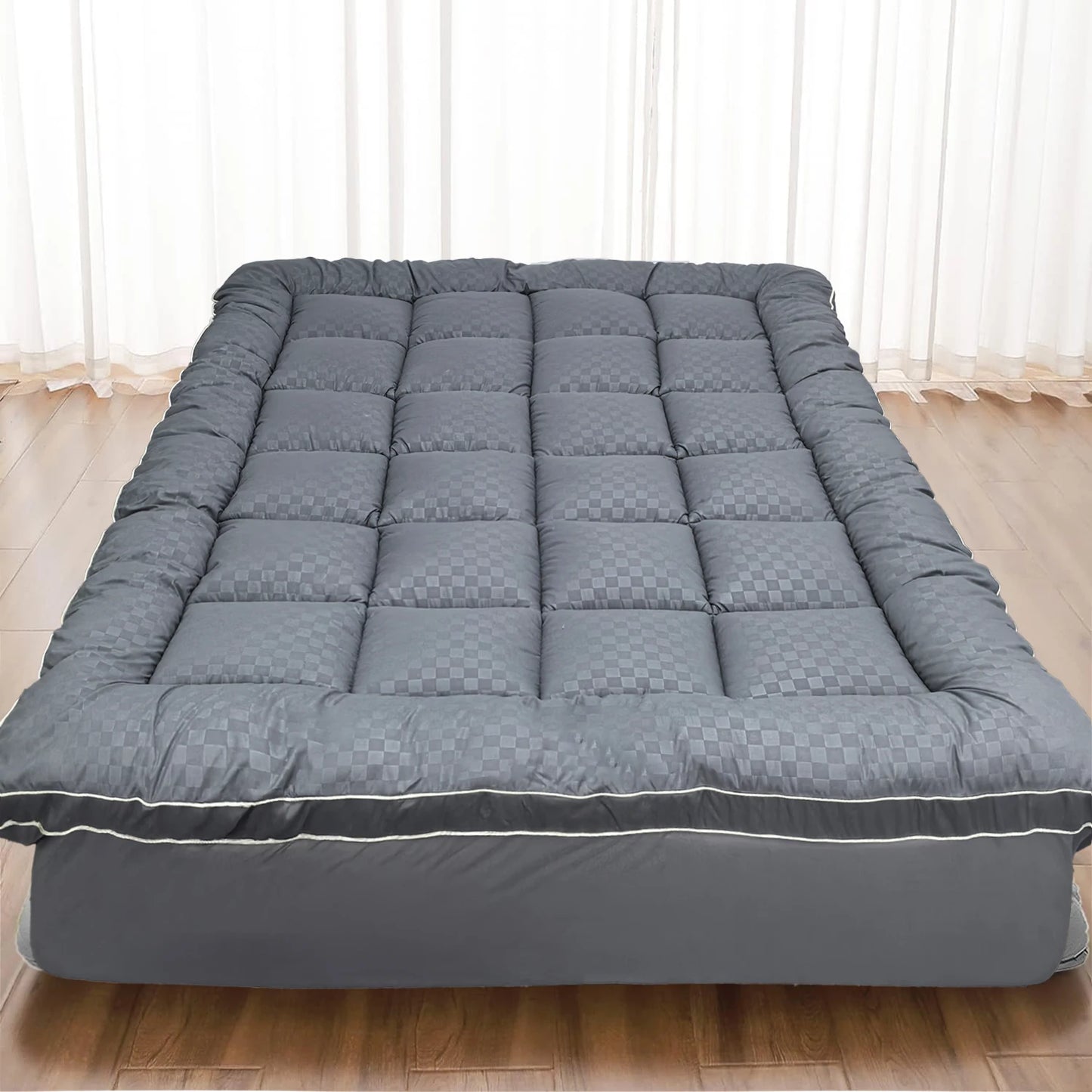 Mattress Topper for Back Pain, Extra Thick Mattress Cover Quilted Fitted Mattress Protector Plush Pillow Top Deep Elastic Pocket