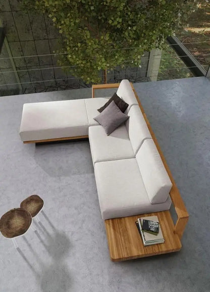 Nordic Modern Design Outdoor Rattan Furniture Rainproof Sunproof for Courtyard Balcony Villa Open-Air Leisure Outdoor Sofa Set
