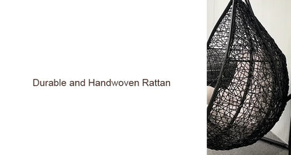 Modern Outdoor Garden Patio Courtyard Aluminium Metal Hanging Egg Swing With Stand Rattan Egg Swing Chair