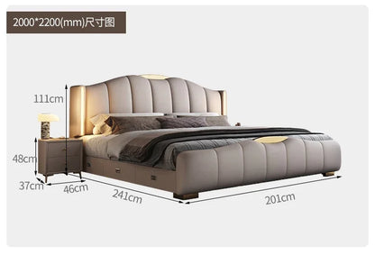 Luxury Frame Double Bed King Size Modern Living Room Frame Double Bed Queen Hotel Princess Cama De Casal Bedroom Furniture