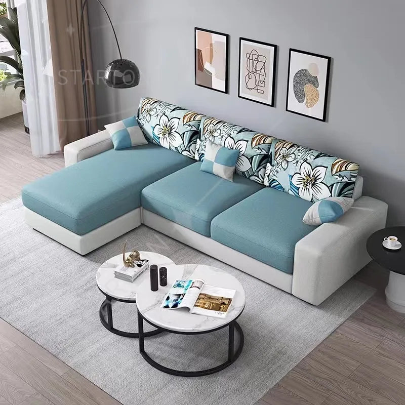 Sofa Small Cheap Couch Living Room Modern L Shape Sofa Set Furniture 3 Seater Simple Design Sofa for Home