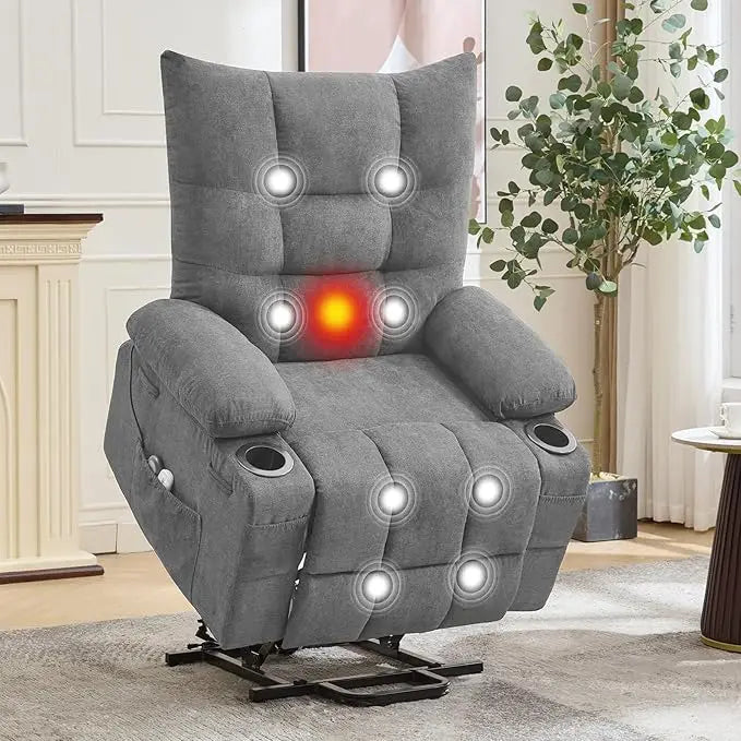 Power Lift Recliner Chair for Elderly - Electric Massage & Heat Recliner with 45° Assist Stand, Living Room Sofa for Small Space