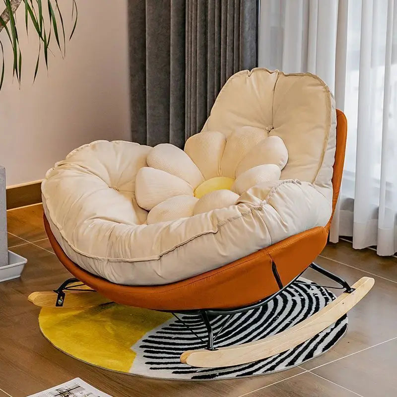 Single Lazy Rocking Chair,internet Famous White Sofa,balcony,living Room,bedroom,Nordic Italian Style Leisure Rocking Chair,sofa