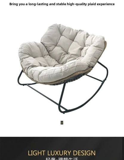 Outdoor Rocking Chair Adult Lazy Sofa Bird Nest Shaped Living Room Balcony Nap Small Apartment Rattan Woven Adul Rocking Chair