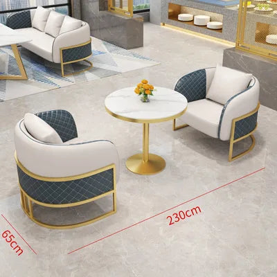 Combinaison de canapé de négociation de réception, Table et chaise de bureau de vente, zone de repos pour hall d'hôtel