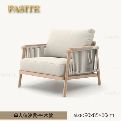 Outdoor sofa waterproof and sunscreen leisure rope weaving