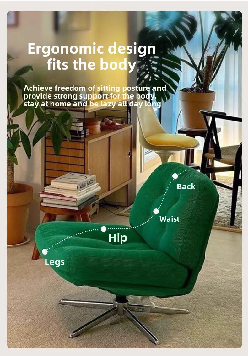 Modern Living Room Furniture Single Sofa Chair Corduroy Lounge Chair, Small Space Accent Chair Comfortable Reading Chair