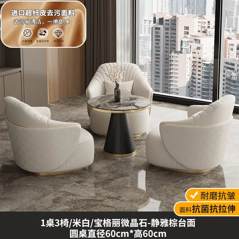 Modern light luxury single sofa chair home balcony negotiation reception table and chair combination designer office area leisur