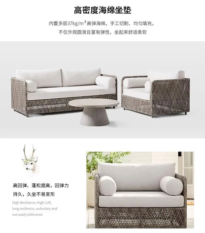 Leisure Rattan Outdoor Sofas Villa Design Decoration Creative Hotel Garden Sofas Advanced Balcony Furniture Gartenstuhl Lshysf
