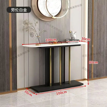 Gold Console Table Industrial Hallway  for Entryway  43 Inch Entryway Tables Narrow Sofa Table for Living Room