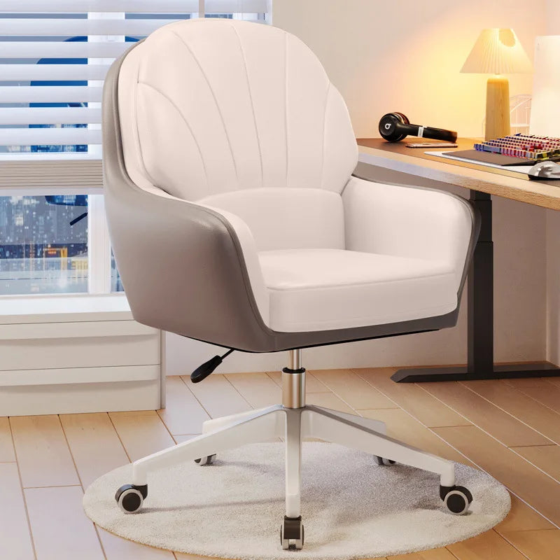 Metal Cute Vanity Makeup Chair for Girls Rotating Lift Backrest Computer Chair for Bedroom Dorm Home Office Desk
