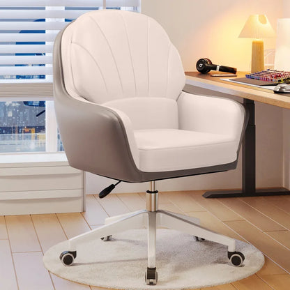 Metal Cute Vanity Makeup Chair for Girls Rotating Lift Backrest Computer Chair for Bedroom Dorm Home Office Desk