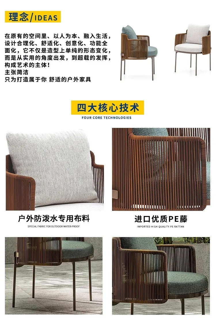Modern Living Room Garden Chairs Waterproof Camping Lawn Hotel Garden Chairs Homestay Aluminum Furniture Садовый Стул MHSF