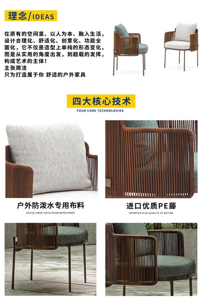 Modern Living Room Garden Chairs Waterproof Camping Lawn Hotel Garden Chairs Homestay Aluminum Furniture Садовый Стул MHSF