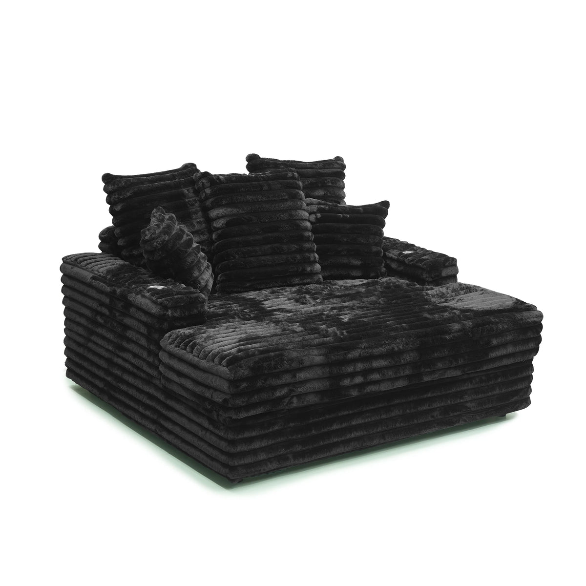 Thick striped corduroy single double sofa black gray white living room sofa