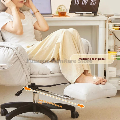 Comfort Soft Desk Chair with Adjustable Armrests Home Office Ergonomic Wide Seat Computer Chairs High-Back Gaming Recliner Chair