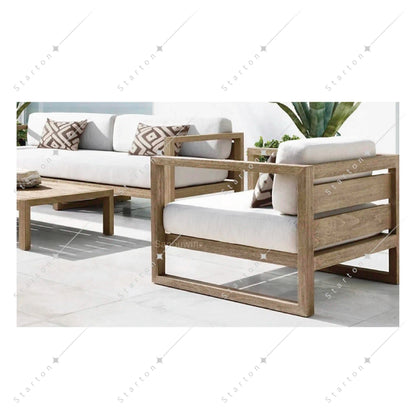 New Arrive Outdoor Wooden Teak Garden Set Daybed Chaise Lounge Furniture Teak Canopy Modern Solid Wood