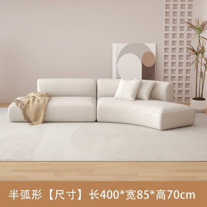 Simple cream style semicircular curved sofa Nordic modern small apartment living room