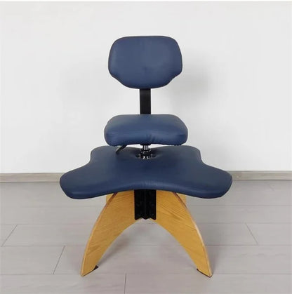 Cross Legged Chair With Backrest Height-Adjustable Stool for Posture Wooden Knee Office Chair Ergonomic Seat Monkey Crouching