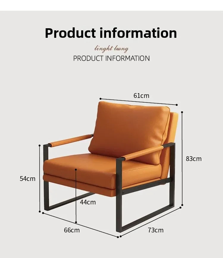 Nordic lazy sofa light luxury sales single wrought iron leisure chair balcony negotiation bedroom living room minimalist sofa