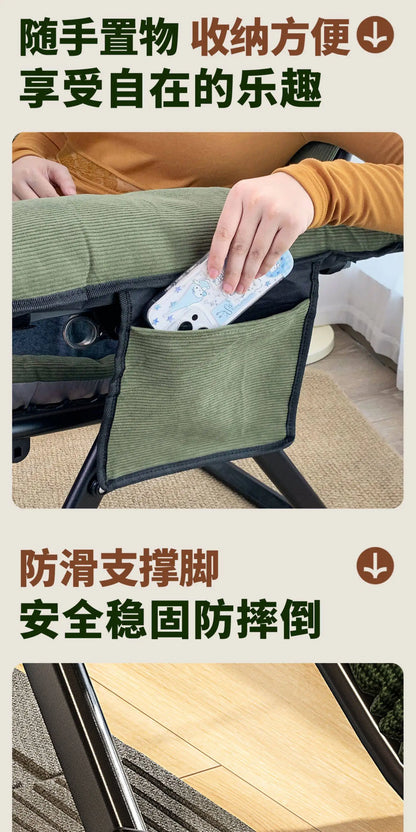 Recliner Chair Folding Lounge Nap Chair Reclining Armchair Adjustable Sofa Couch Rest Seat for Living Room Balcony Office Indoor