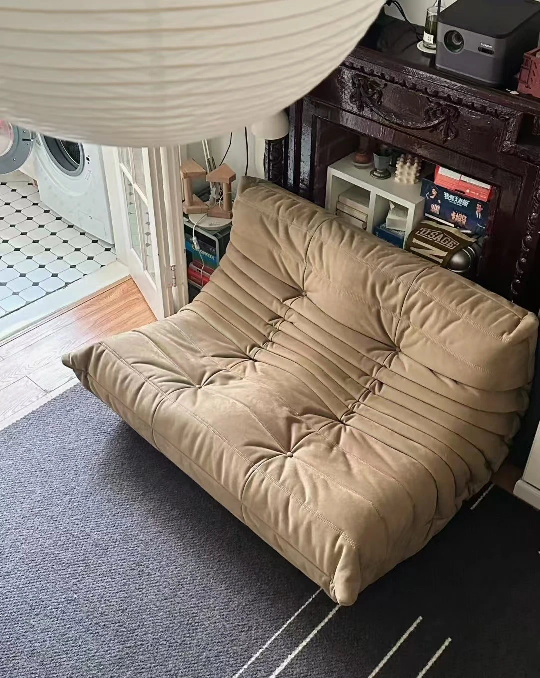 Two sofas, wife's favorite, daughter's favorite, the best seat for taking a shower, caterpillar sofa, luxury item Luxury has con