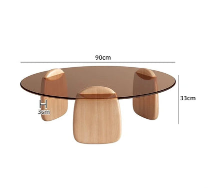 Table à thé, salon, petite maison, style italien, table à thé simple et moderne, table à thé créative en verre à combinaison circulaire