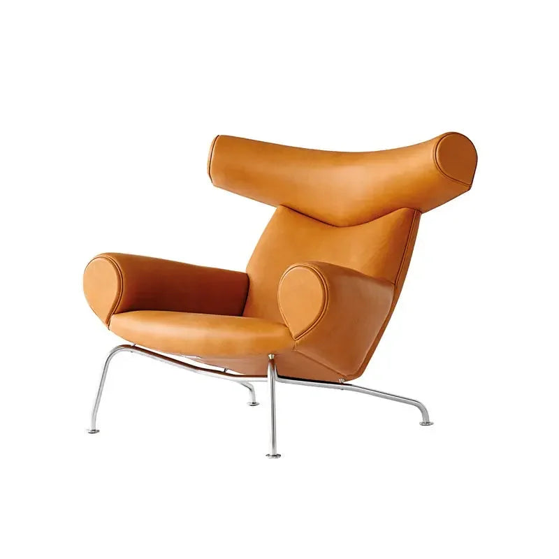 QQSingle light luxury sofa chair minimalist leather balcony living room lounge chair