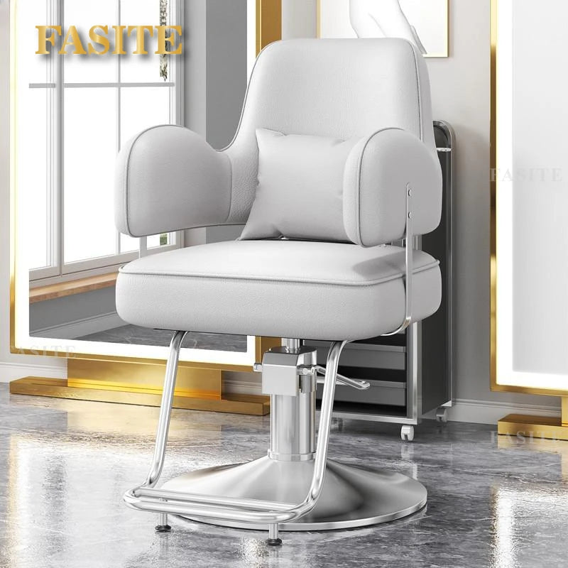 Premium Durable Hair Salon Barber Chairs European Style Hairdressing Chair Dressing Room Back Armchair Recliner Furniture