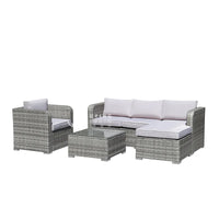Outdoor leisure rattan sofa, outdoor open-air garden courtyard, waterproof and sunscreen leisure