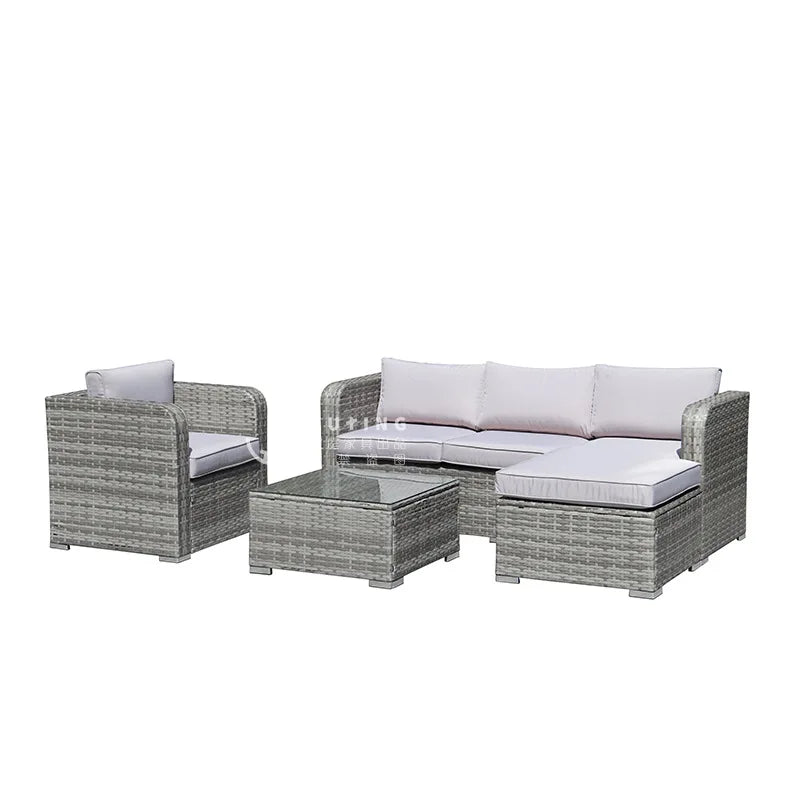 Outdoor leisure rattan sofa, outdoor open-air garden courtyard, waterproof and sunscreen leisure