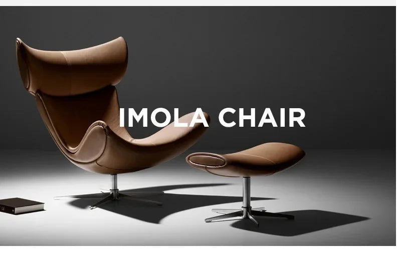 U-BEST European home bedroom leather stainless steel furniture lazy upholstered accent chair Imola chair recliner chair