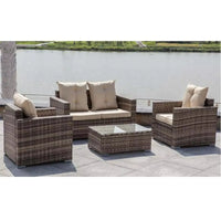 Premium Sofa Set Garden Sets 4PC Garden Patio Furniture with Cushion Back Cushion