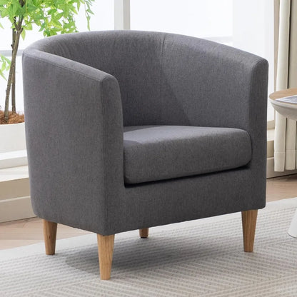 Modern Comfy Accent Barrel Chair with Armrest for Living Room Bedroom Reception Room or Cafe Soft Padded Design for Cozy Relaxa