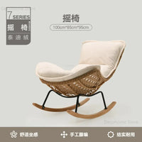Modern Rattan Living Room Chairs Leisure Lazy Back Sofa Home Lounge Chair Outdoor Balcony Rocking Chair Living Room Furniture