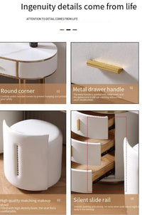 Light Mirror Vanity Table White Minimalist Drawers Storage Dressing Table Desk Makeup Mesa De Maquillaje Bedroom Furniture