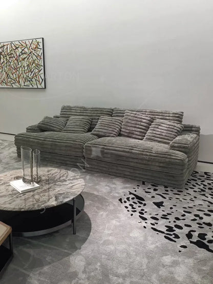 Thick Corduroy Cloud Living Room Sofa Customizable Sofa Extra Wide Suitable for Family Use Vacuum Compression Sofa Furniture