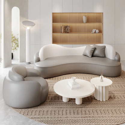 Curved special-shaped leather art sofa Internet celebrity beauty salon clothing store rest area