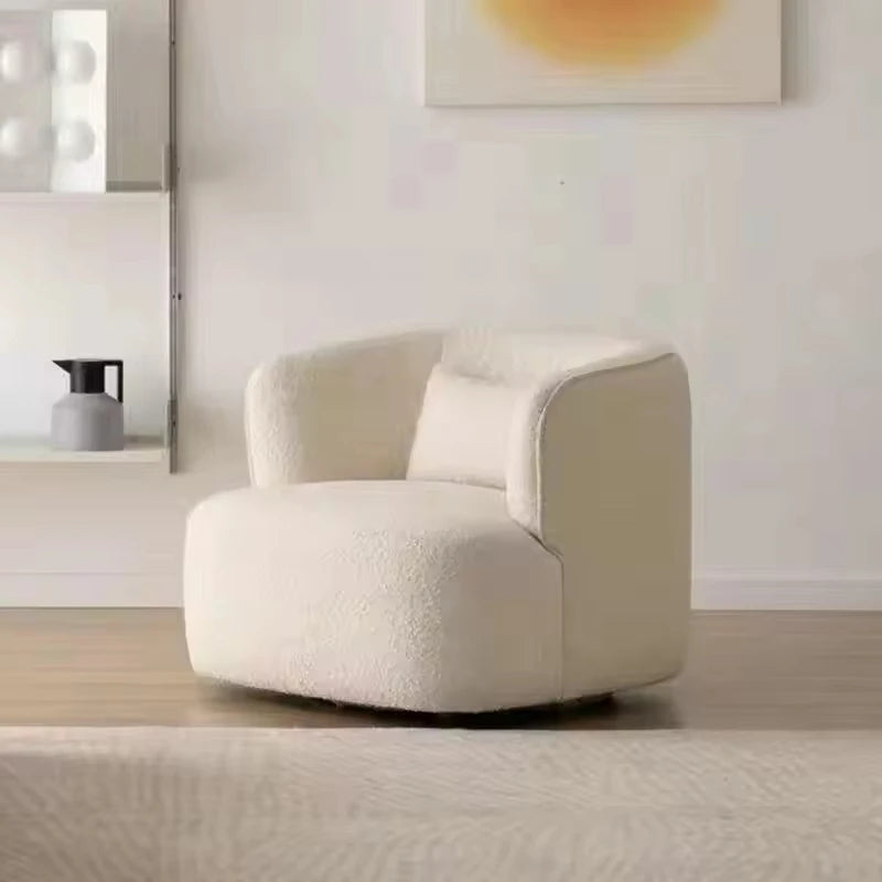 Modern Nordic Single Person Leisure Lazy Sofa Light Luxury Fabric Armrest Accent Chair for Home Furniture for Living Room