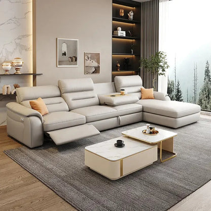 *-/2025  Italian Modern Luxury Leather Recliner Sofa Electric Reclining Sofa Living Room Furniture