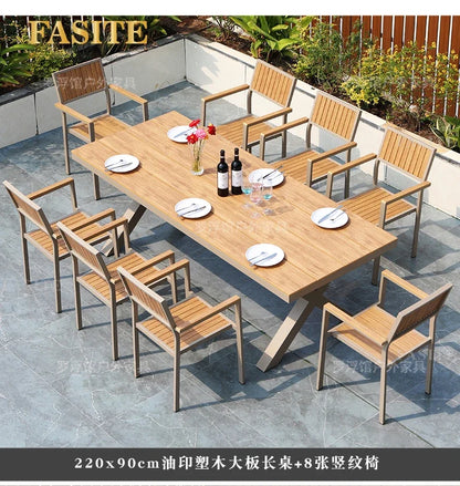 Courtyard table and chair outdoor balcony waterproof and sunscreen garden outdoor leisure table and chair combination