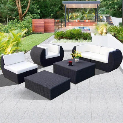 Budget-friendly Outdoor Rattan Woven Sofa, Outdoor Garden, Villa, Courtyard Balcony, Casual Corner Sofa, Coffee Table