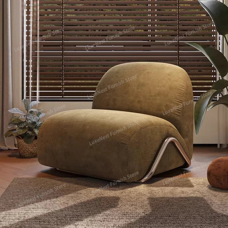 Home Modern Flannel Living Room Sofas Couch Single Sofa Bedroom Lazy 1-person Sofa Living Room Furniture Boneless Couch Sofas