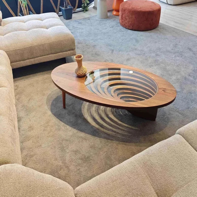 Table basse en bois massif, salon de luxe, table basse haut de gamme, design créatif, meubles de salon, décoration de salon