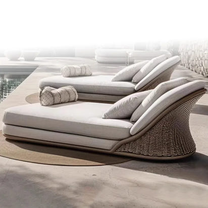 Cross-border hotel outdoor lounge chair beach chair sales department courtyard garden designer landscape sofa bed outdoor