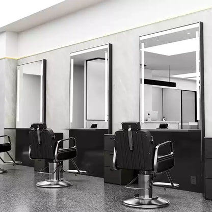 HJ Barber Shop Mirror Quick Cut Special Mirror Hair Salon Internet celebrity hair salon Full Lamp Mirror