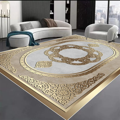 Nordic Golden Geometry Carpets for Living Room Home Bedroom Decoration Rug Luxury Parlor Study Decor Rugs Sofa Table Beside Mats