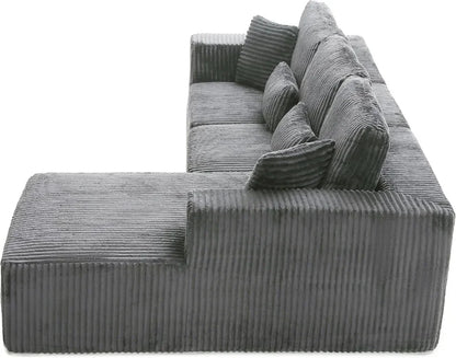 L-Shaped Modular Cloud Sofa with Chaise & Deep Seats